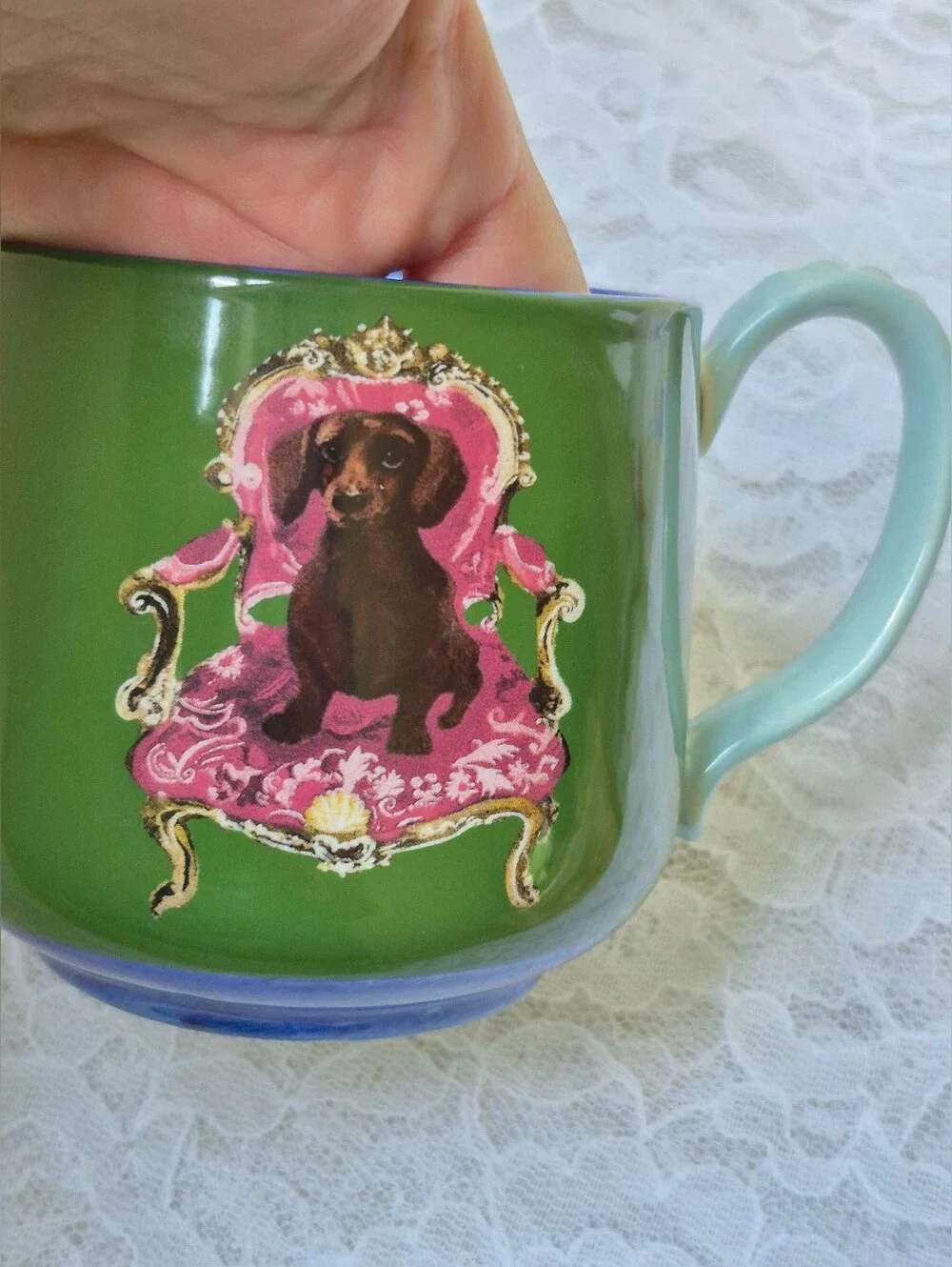 Anthropologie Raphael Balme Dachshund Dog Coffee Cup